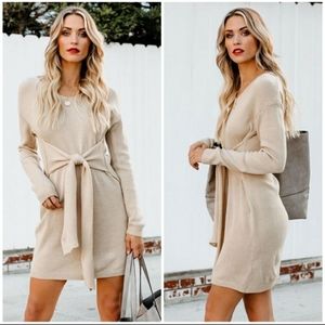 FLASH SALE!🔥LAST 1! Tie Waist Midi Sweater Dress